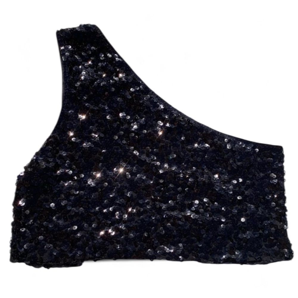 Anna-Kaci Sequins One Shoulder Crop Top